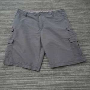 Plugg Cargo Shorts Men's Gray Polyester Stretch 38 Measured 39x10.5